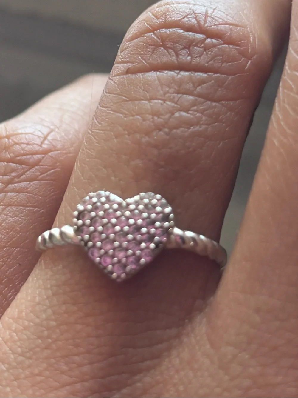 925 Silver Heart Pavé Ring - Women Jewelry